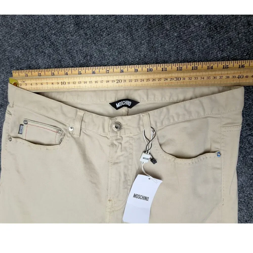 Moschino 30 Years Mens Jeans IT 48 US 32 Beige Slim Fit Stretch NWT NEW